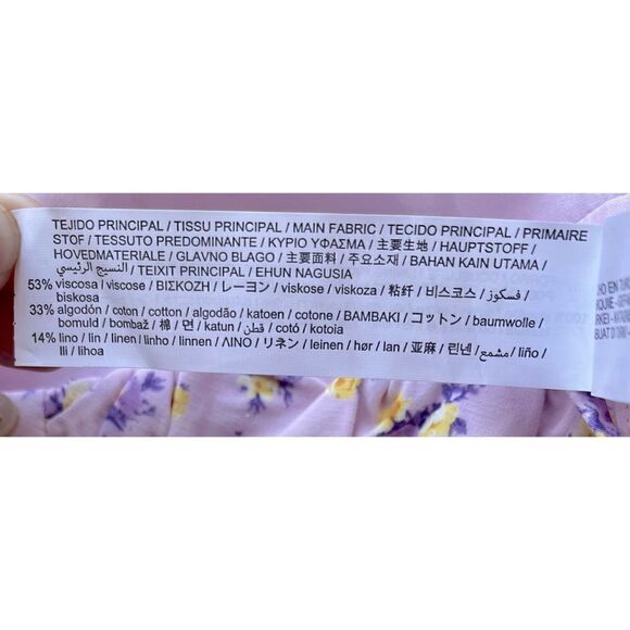 NWOT Zara Linen Blend Floral Printed Crop Top in Mauve, Size Small - Picture 15 of 16